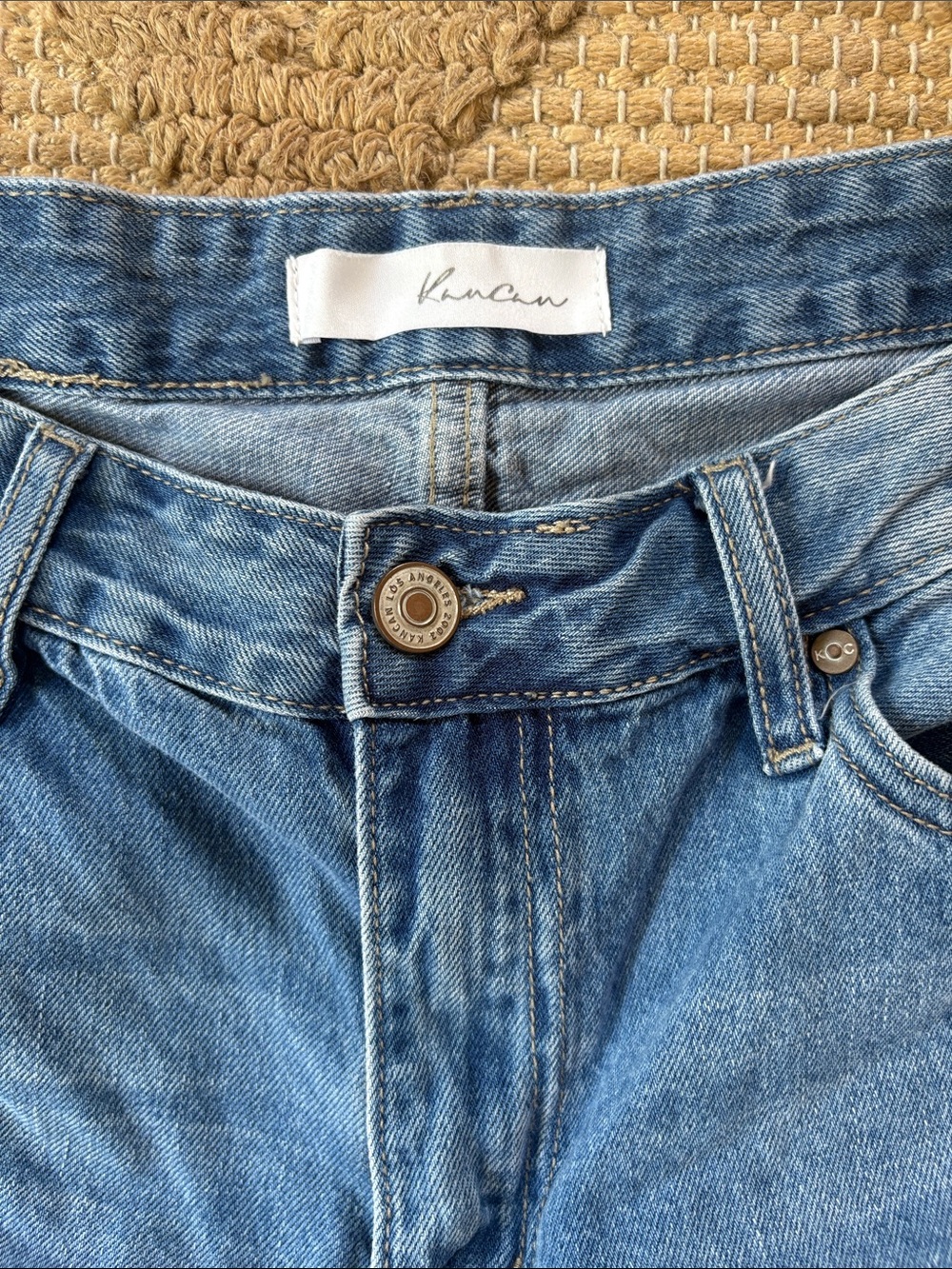 KanCan Distressed Medium Blue Denim Cutoff Shorts